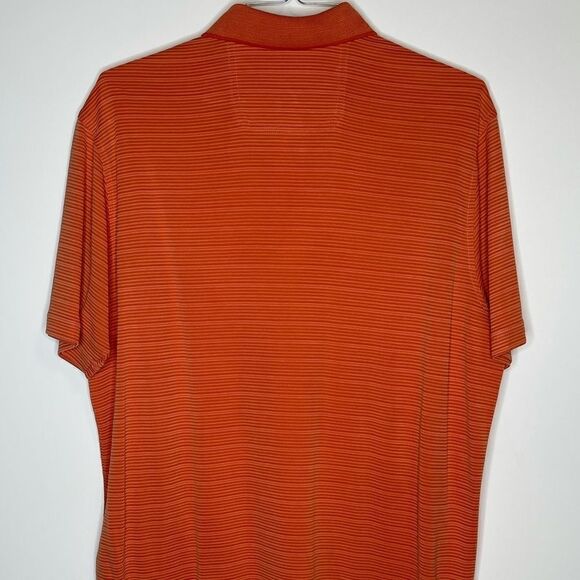 Large Tommy Bahama Tangerine Striped SS Polo - Picture 4 of 4